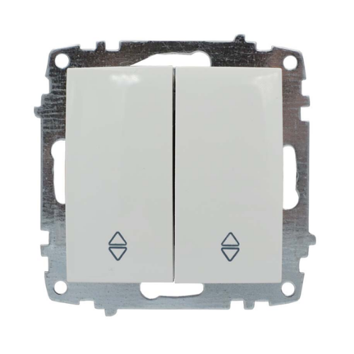 ZENA білий Вимикач внутрішній прохідний 2кл модуль + кришка Ел-Би Житомир - фото 3