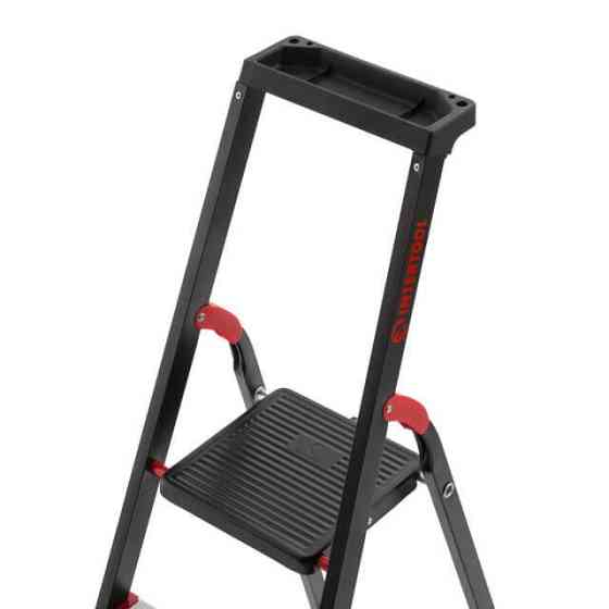 Драбина сталева, 4 сходинки, лоток для інвентарю, висота: 1350 мм, висота: висота до платформи: 850 мм, 150 кг INTERTOOL LT-0054 Київ