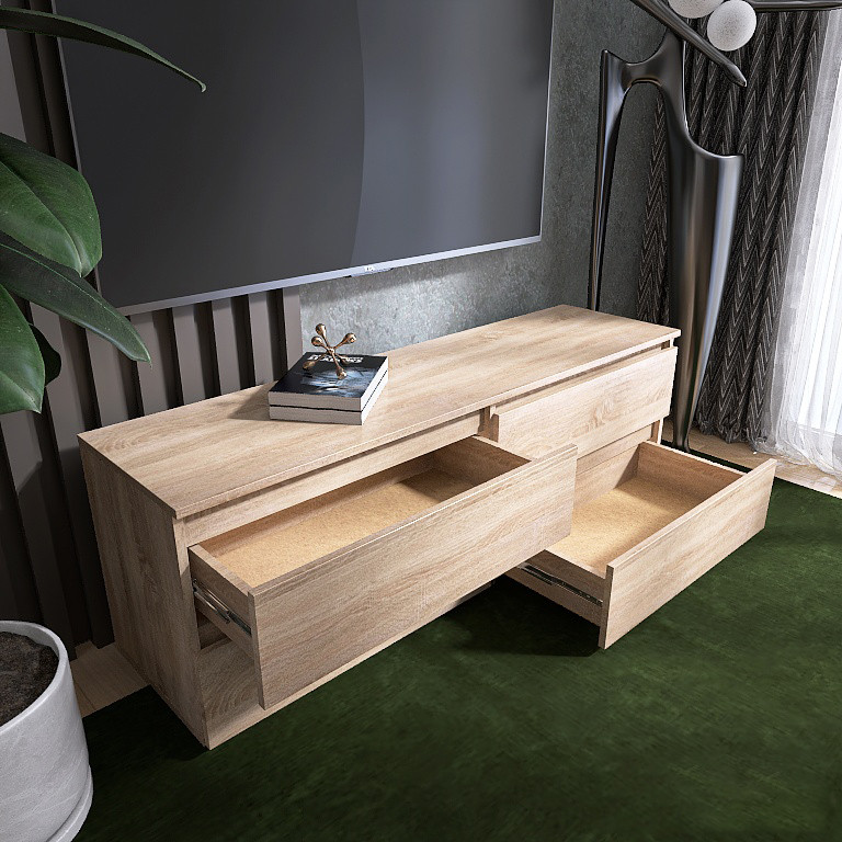 Тумба під телевізор Еверест ЛТВ-1400 Лайт 140х38х49 см Дуб сонома (DTM-4671) Дніпро - фото 9