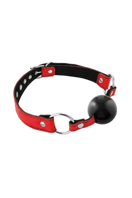 Кляп Fetish Tentation Premium Leather gag with silicone ball Red Львів - фото 1