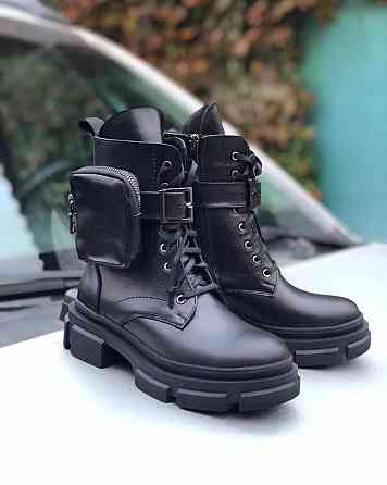 Черевики жіночі M.KRAFT чорні натуральна шкіра зимові висота 18см (4267) Коломыя