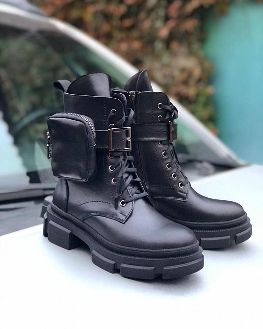 Черевики жіночі M.KRAFT чорні натуральна шкіра зимові висота 18см (4267) Коломия - фото 2