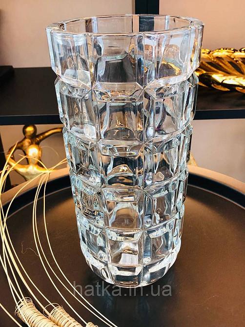 Ваза скляна Olens "Валенсія" 13,6*27,8 см прозоре товсте скло Київ - фото 3