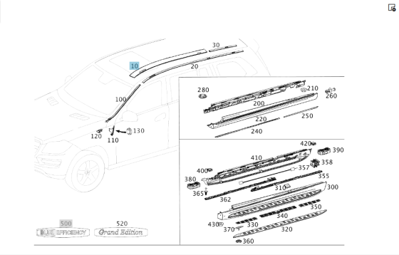 Mercedes-Benz  A1666900180 Молдинг даху лівий GL/GLS X166 Одеса