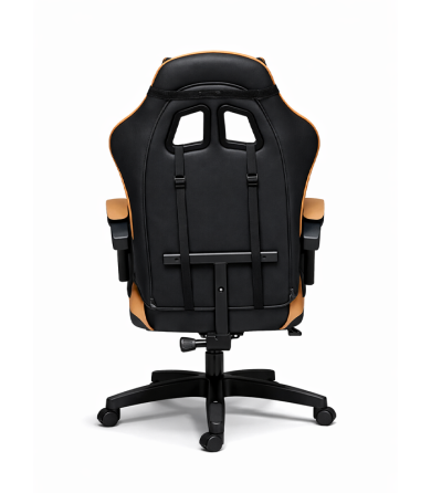 Геймерское кресло Primaveo с эргономичными подушками и выдвижной подставкой для ног, Черный/Золотой Киев