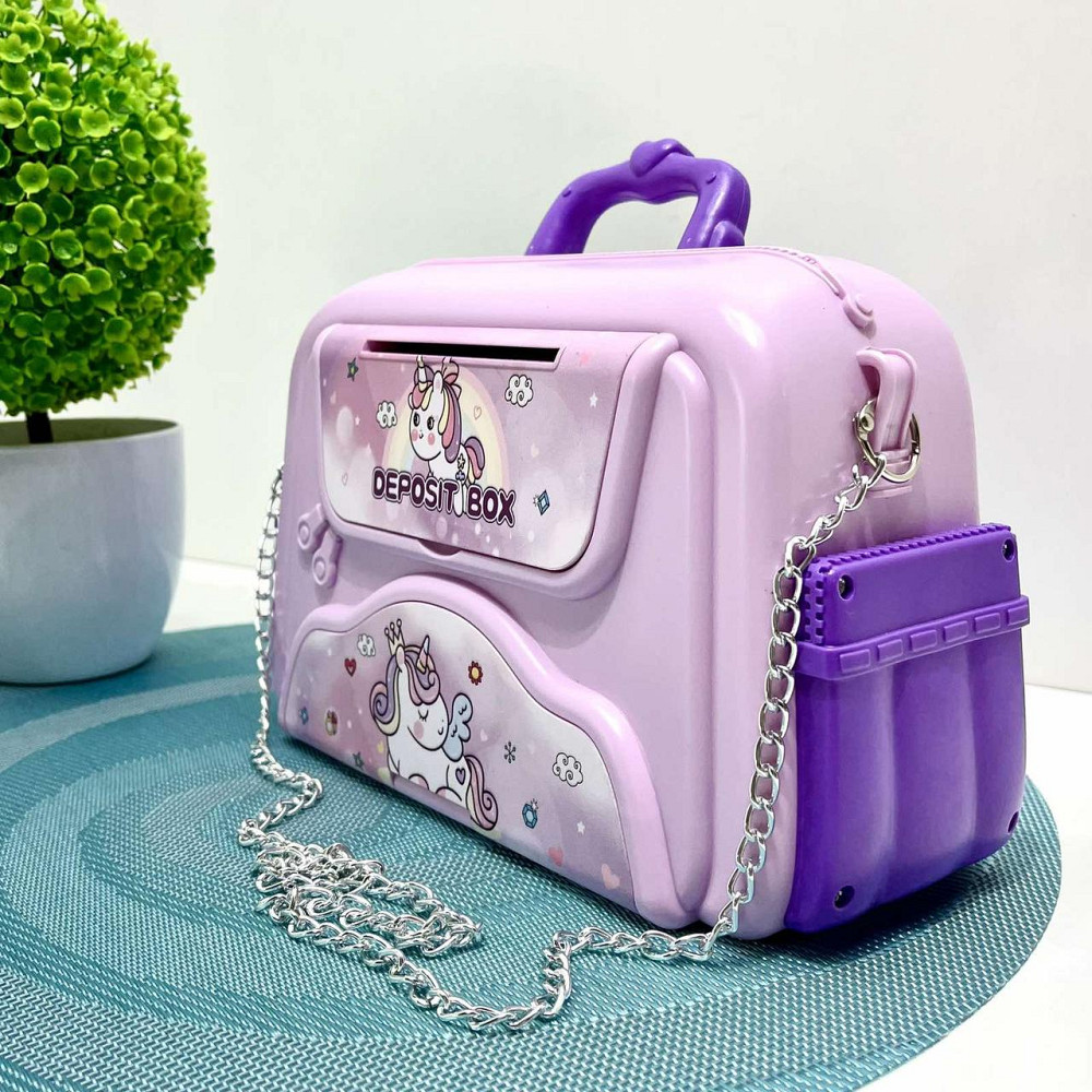 Скарбничка-сейф для дівчинки Сумочка із кодовим замком звук світло Фіолетова (MK 5418) Чернігів - фото 6