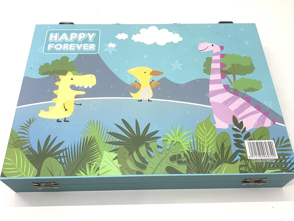 Дитячий набір для малювання 128 елементів крейда олівці фарби фломастери в валізці Блакитний (З 56366) Чернигов - изображение 7