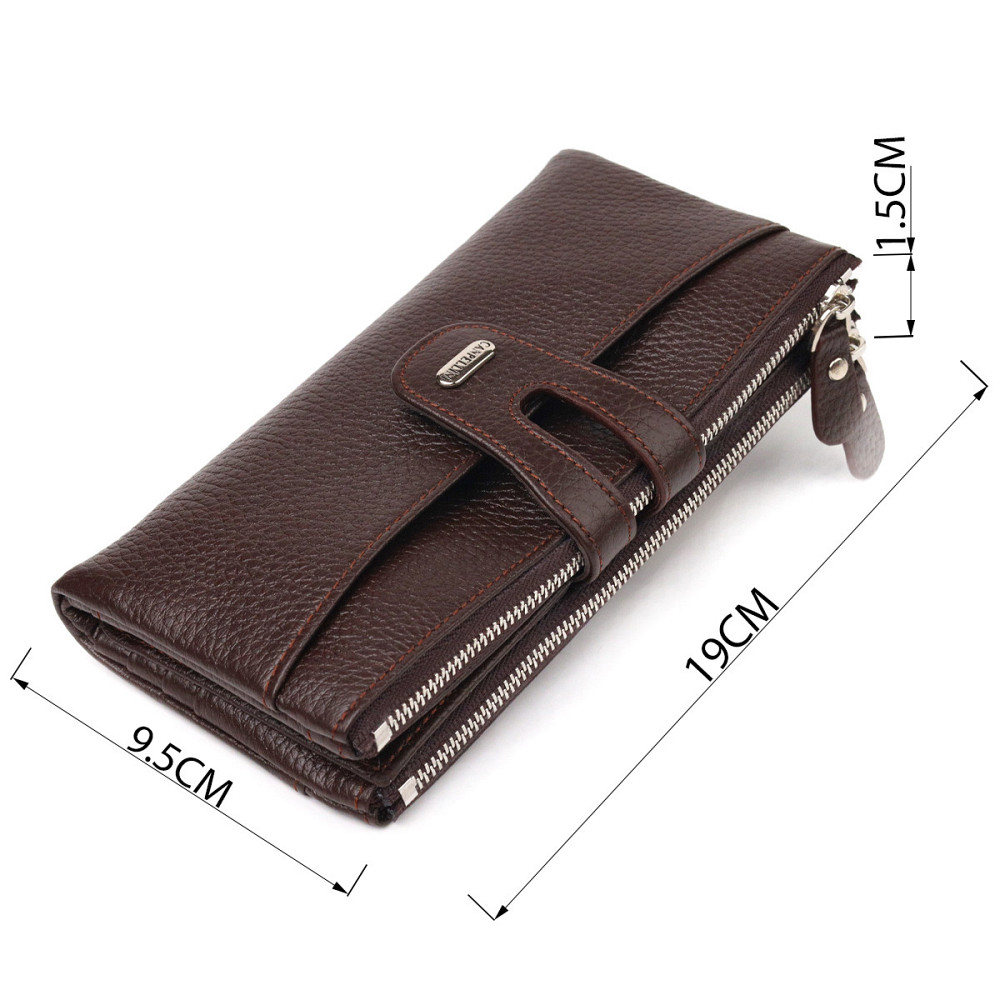 Практичний гаманець із натуральної зернистої шкіри CANPELLINI 21632 Коричневий Київ - фото 3