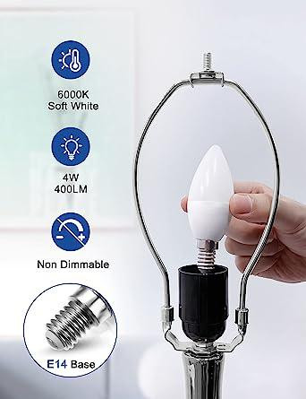 LED лампа-свеча Fulighture E14 C11 4 Вт 400 лм 6000K, аналог 40 Вт, холодный белый свет, 1 шт Киев - изображение 4