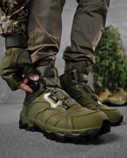 Тактичні черевики на автозав'язці олива ВТ7982 Одеса - фото 9