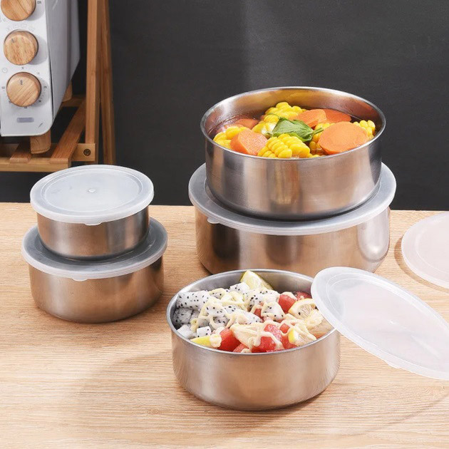 Набор пищевых контейнеров Unique UN-1515 5 шт из нержавеющей стали DQ-84 Львов - изображение 4