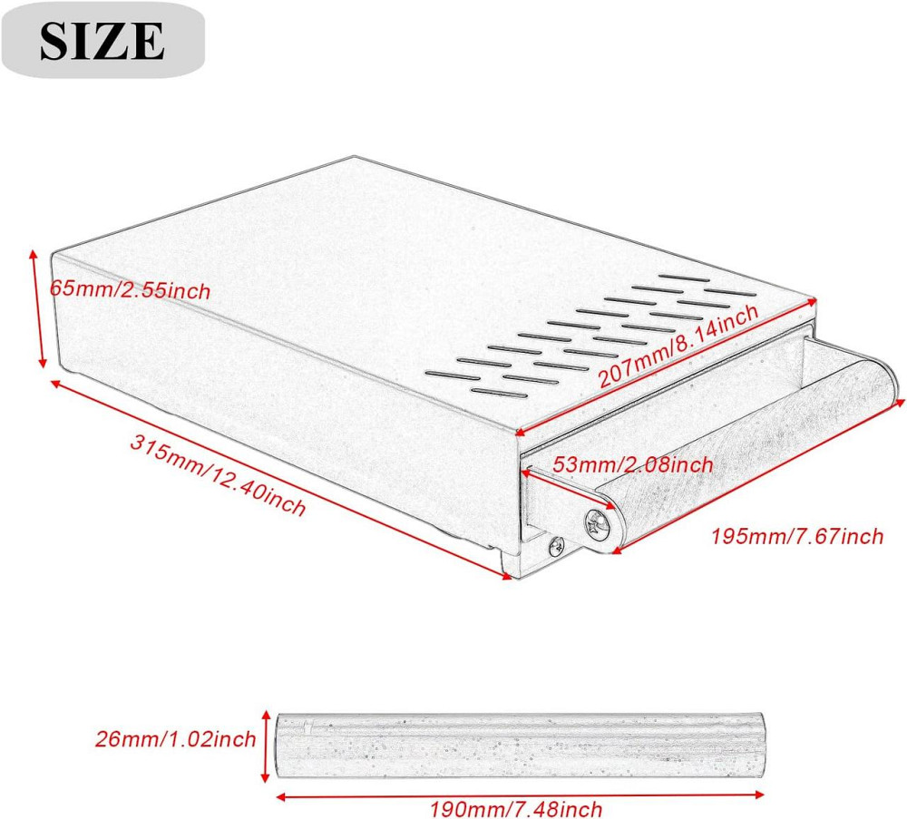 Нок-бокс DIBTSA Espresso Knock Box Drawer чорний нержавіюча сталь знімна штанга неслизьке дно контейнер для кавової гущі Київ - фото 2