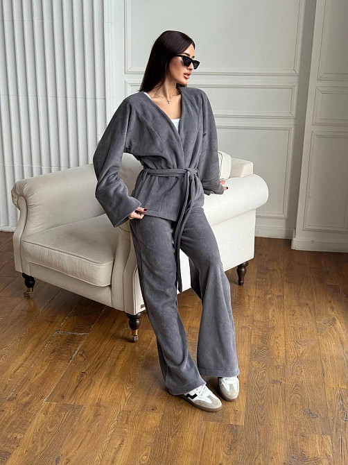 Жіночий костюм із двостороннього турецького флісу Сірий 48/52 Харків - фото 6
