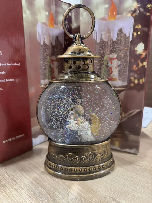 Hengda Дева-Мария Волшебный фонарь круглой формы "С анимацией" 26 см., новогодний светильник Київ - фото 1