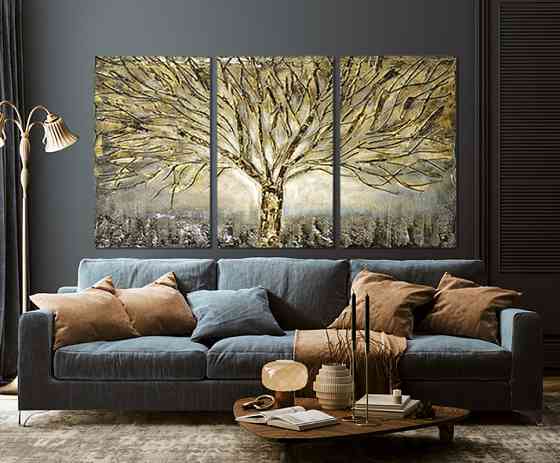 Модульная картина в гостиную / спальню   Золоте дерево    ART-273_3A Киев