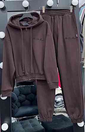 Женский стильный повседневный костюм двойка лакоста Шоколад, 44 Одесса