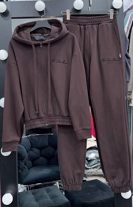 Женский стильный повседневный костюм двойка лакоста Шоколад, 44 Одесса - изображение 1