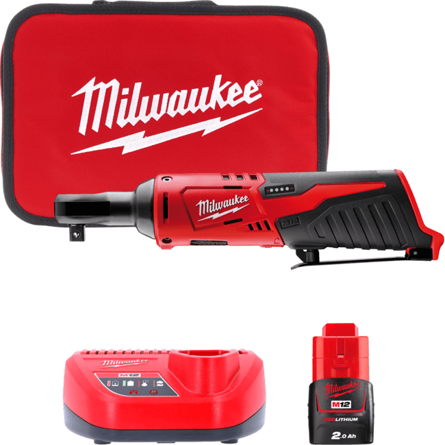 Гайкокрут кутовий акумуляторний 3/8" MILWAUKEE, M12 IR-201B, 47Нм, (+ заряд.пристрій, 1 акум.Х 2Аг, сумка для інструментів) Одеса - фото 1