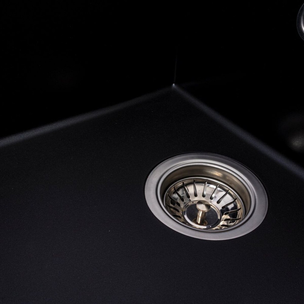 VALESO Гранітна мийка для кухні VALESO SOLID 7843 матова Чорний Коломия - фото 14