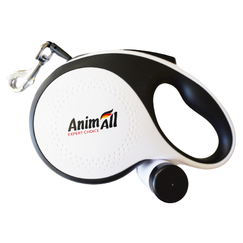 AnimAll Рулетка-повідець з диспенсером М до 30 кг/5 метрів, біла Київ