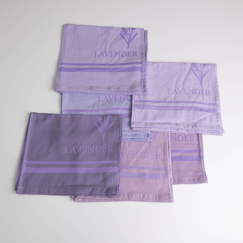Набор пестротканых полотенец Lavender 30х50см 12 шт 100% бавовна 260г/м2 (6 цветов) Сумы - изображение 1