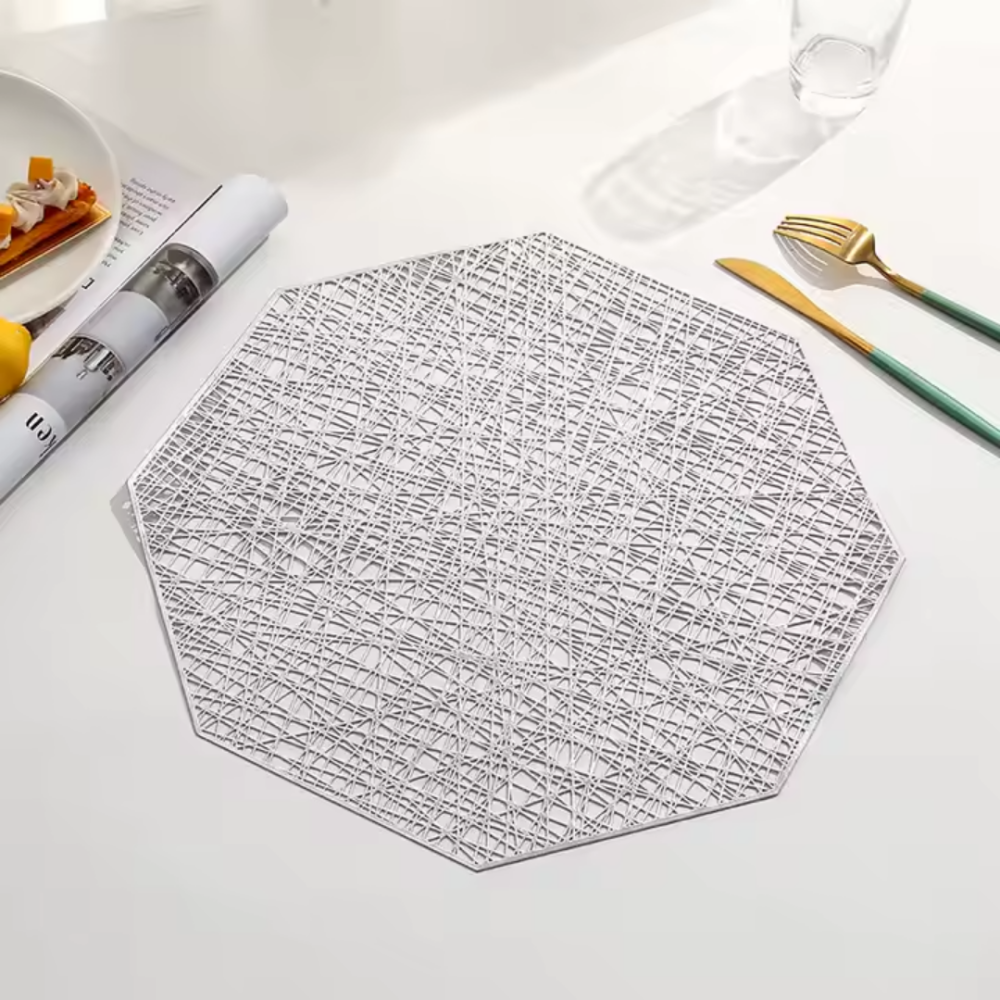 Сервировочная салфетка фигурная под горячее, коврик сервировочный серебристый набор 2 шт Каменец-Подольский - изображение 2