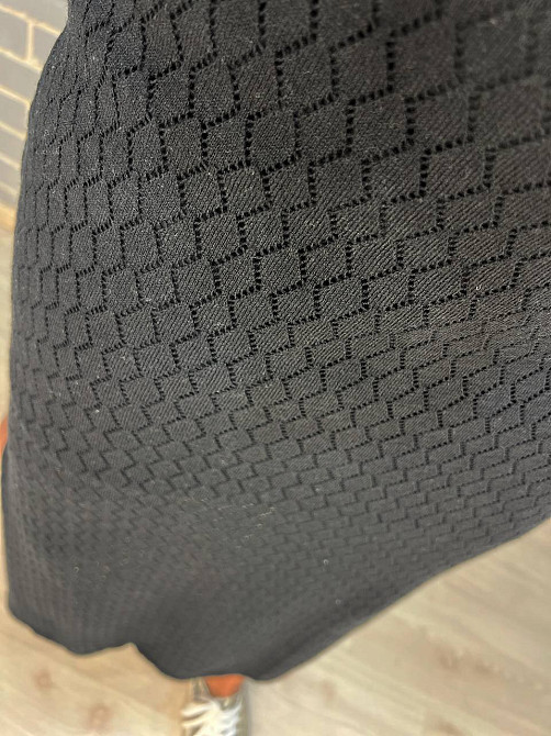 Костюм жіночий MINTAS 2468 спідниця з розрізом довга прозора з майкою ажурна в'язка one size чорний, чорний, one size Київ - фото 8