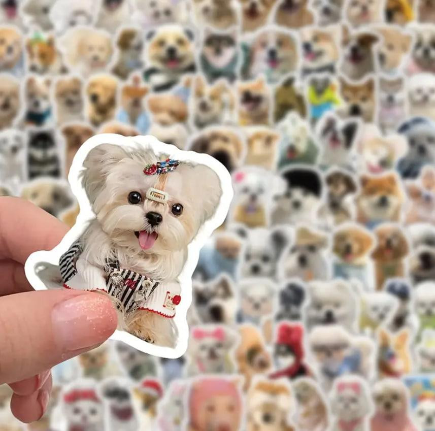 20 милых реалистичных стикеров с щенками. Водонепроницаемые виниловые эстетические наклейки с собака Киев - изображение 1