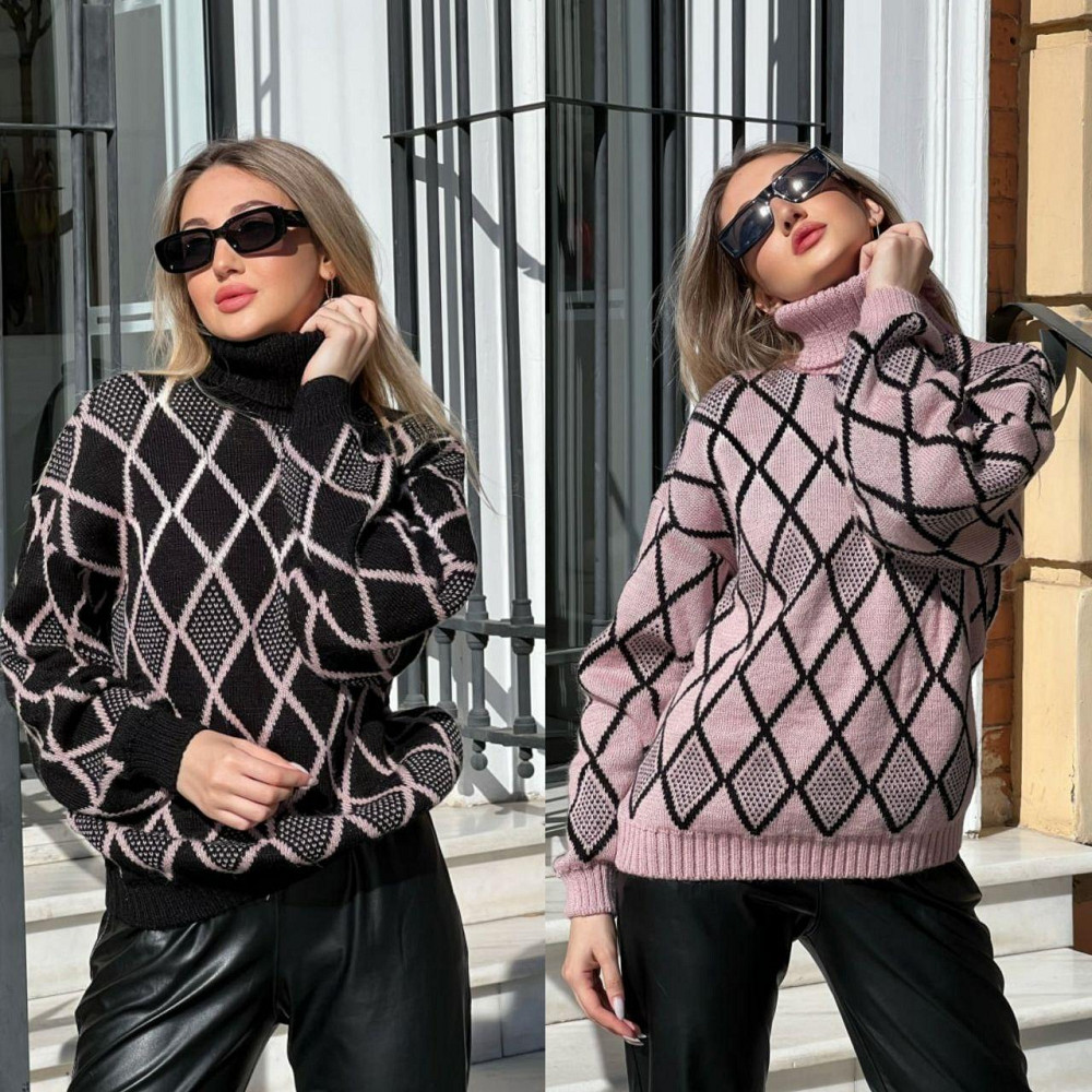 Жіночий стильний в'язаний светр графічний принт. 42-52р. Київ - фото 4