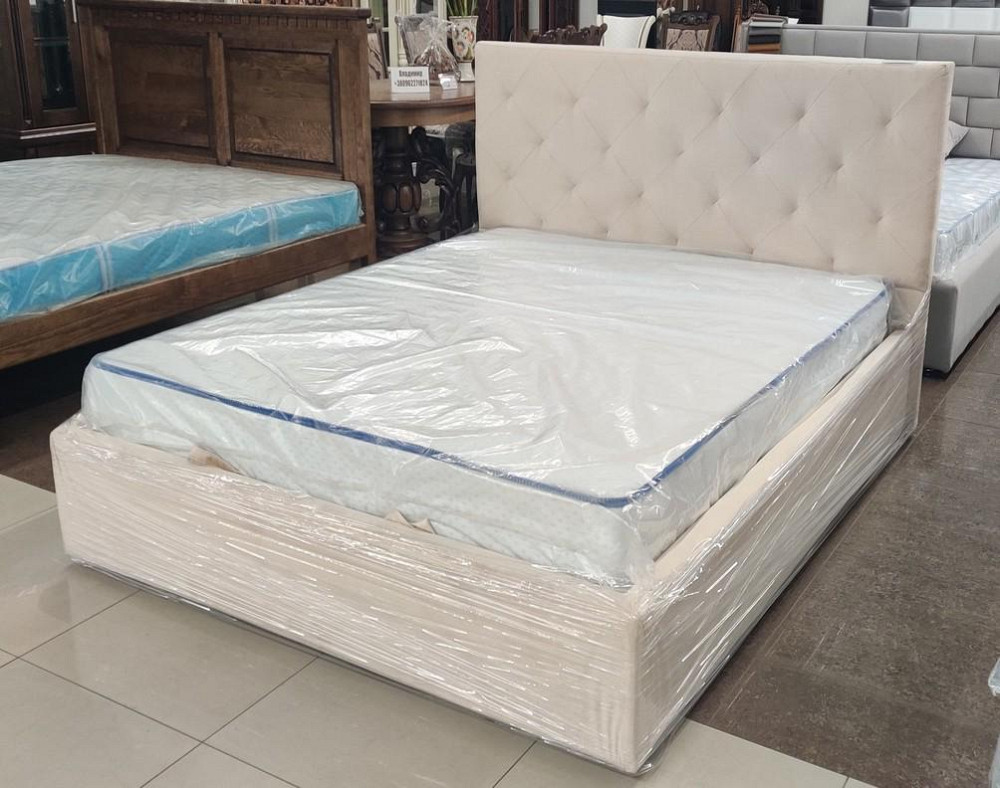 Кровать BNB Двуспальная Leandra Comfort 140 х 200 см Simple С подъемным механизмом и нишей для белья Айвори Киев - изображение 2