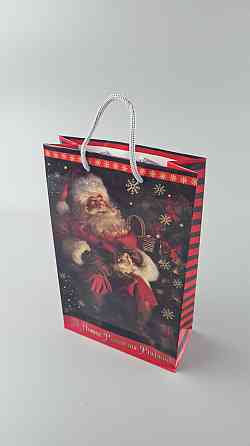Новорічні пакети для подарунків, середній 17x26x8-036 (12 шт.) Харків