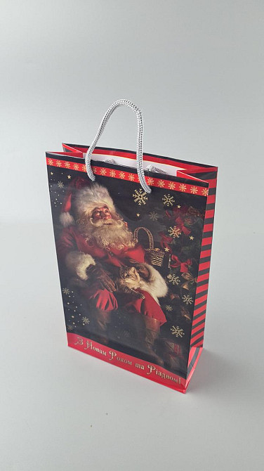 Новогодние пакеты для подарков, средний 17x26x8-036 (12 шт) Харьков - изображение 1