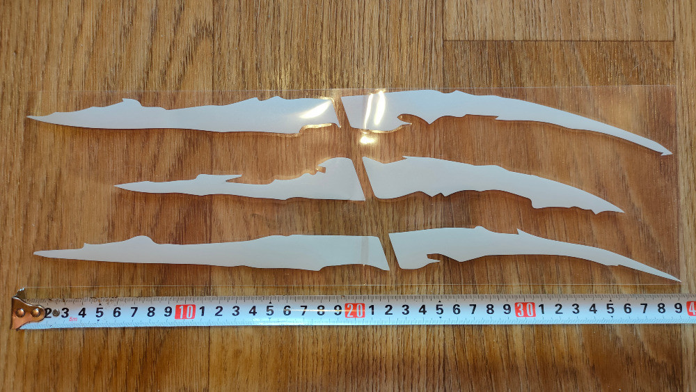 Наклейка на авто у вигляді Кігтя від звіра Біла Світло Київ - фото 4