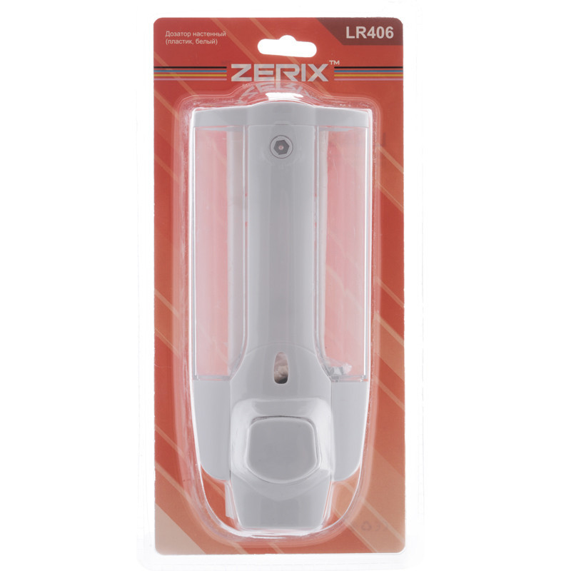 Дозатор для жидкого мыла настенный белый Zerix LR406 (ZX2717) Киев - изображение 2