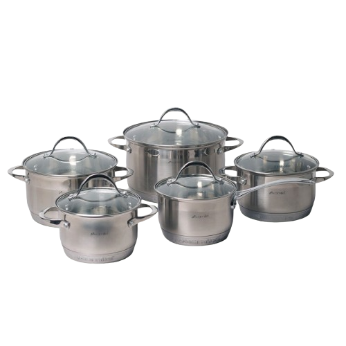 Набір каструль 10 предметів (ківш 1,8/каструлі 1,8/2,3/3,3/5,8л) нержавіюча сталь 7-шарове дно 4710S KAMILLE Житомир - изображение 1