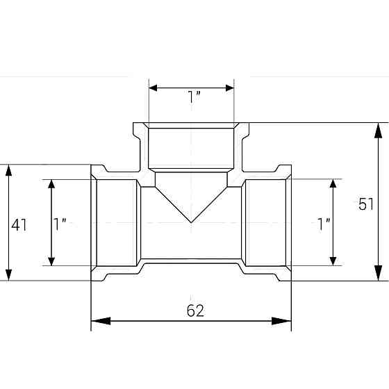 Трійник 1″ВВВ нікельований NT551S OPTIMUM Киев