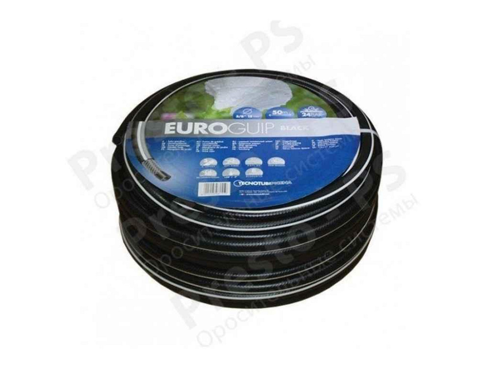 Шланг для поливу 1/2 (25м) Euro GUIP BLACK (бухта) TM TECNOTUBI Київ - фото 1