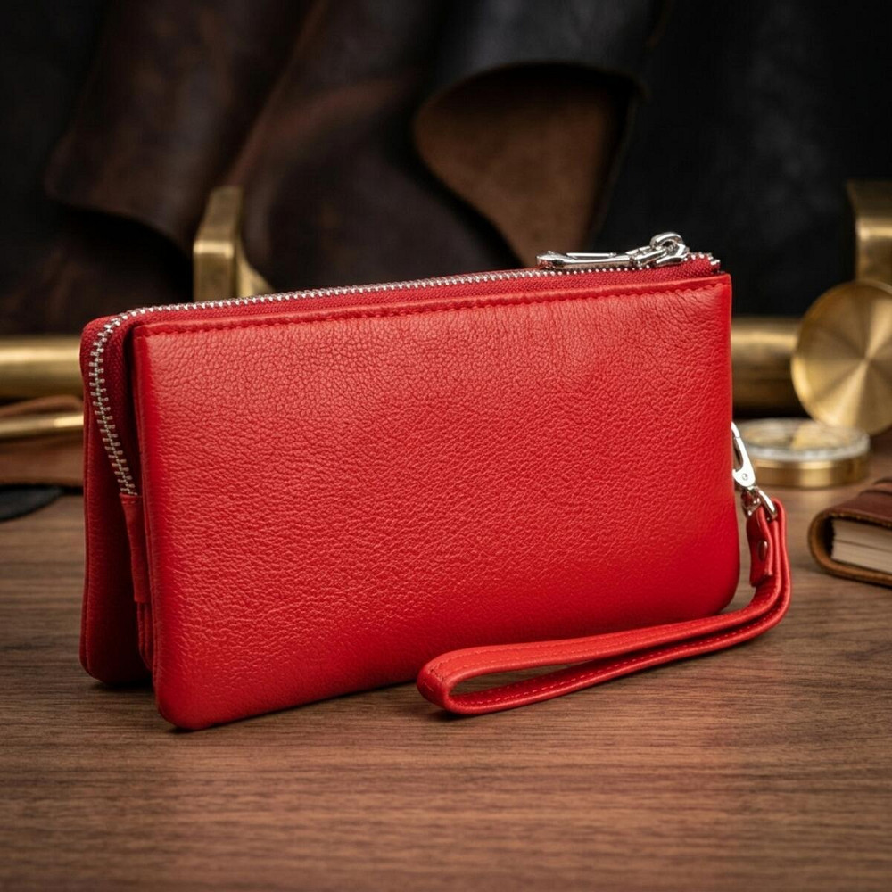 Місткий клатч з двох частин жіночий ST Leather 19251 Червоний Київ - фото 14