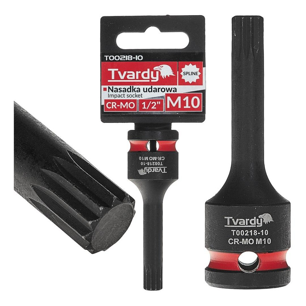 Головка ударна "Tvardy" з хром-молібденової сталі (Cr-Mo)  1/2"  Spline M10 довжиною  77мм Киев - изображение 2