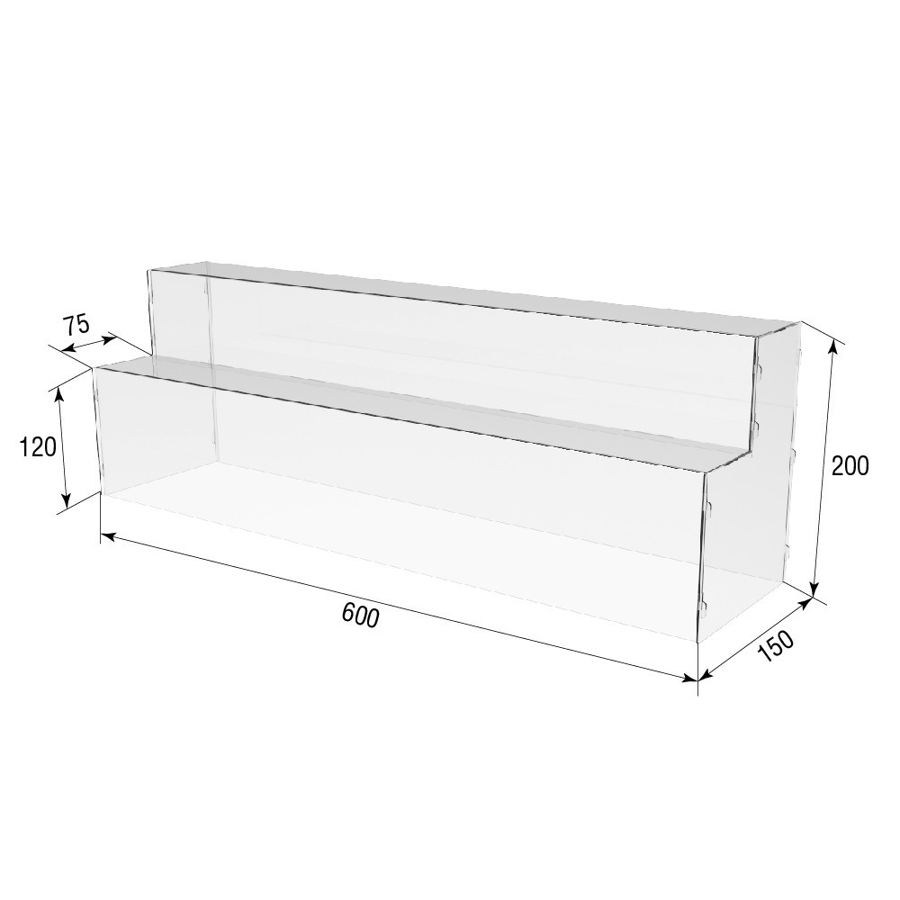Товарна горка EKOSTAR на 2 сходи з акрилу 600x150x200 Київ - фото 3