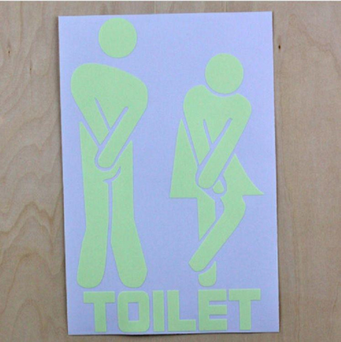 Наклейка на туалет що світиться 21 на 14 см салатовий Київ - фото 2