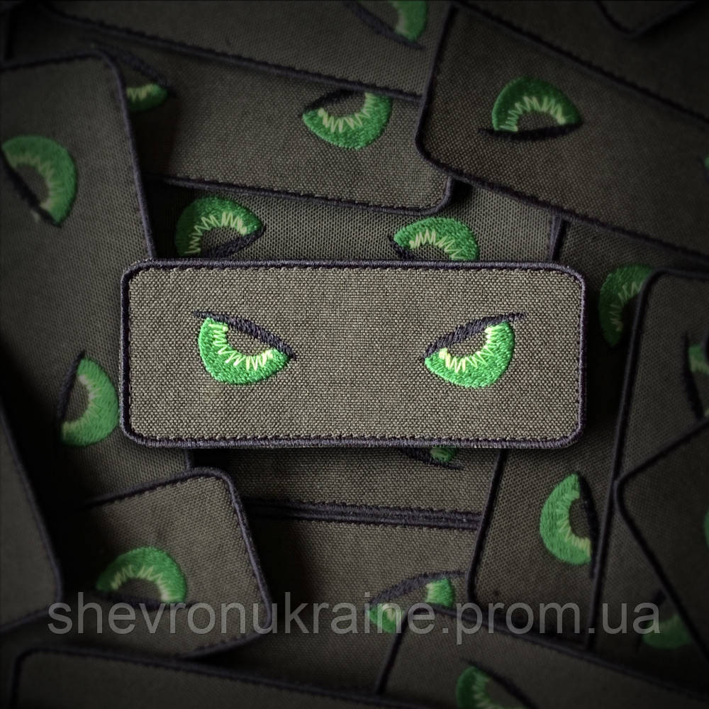 Шеврон ЗЛІ ОЧІ (Форма прямокутна. На липучці) Розмір 4x10см Київ - фото 1