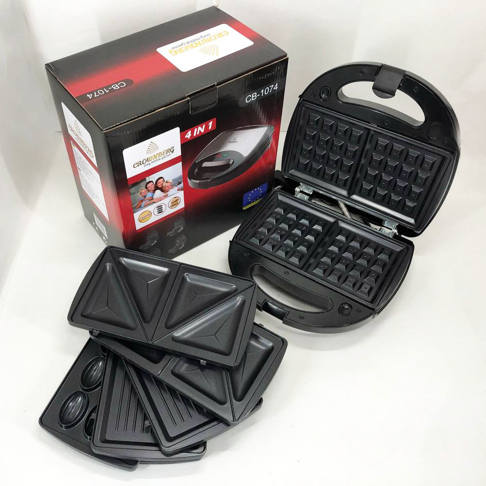 Гриль многофункциональный для дома Crownberg, Гриль электрический для кафе со сменными насадками KE-18 Львов - изображение 20