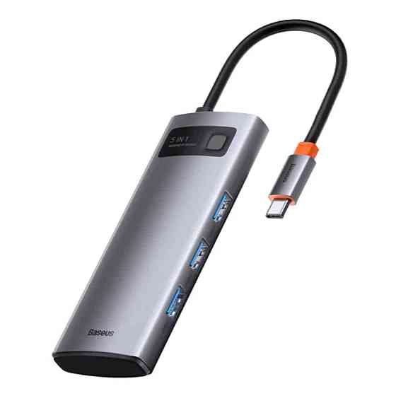 USB-Hub Baseus Metal Gleam Series 5-in-1 Multifunctional (Type-C to HDMI*1+USB3.0*3+PD*1) Киев
