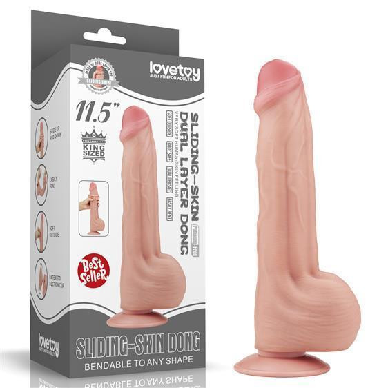 Фаллоимитатор - Sliding-Skin Dual Layer Dong 11.5