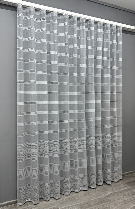 Тюль VR-Textil 1888т Lauren Жакард Сірий 300х270 см (42-0841) Київ - фото 3