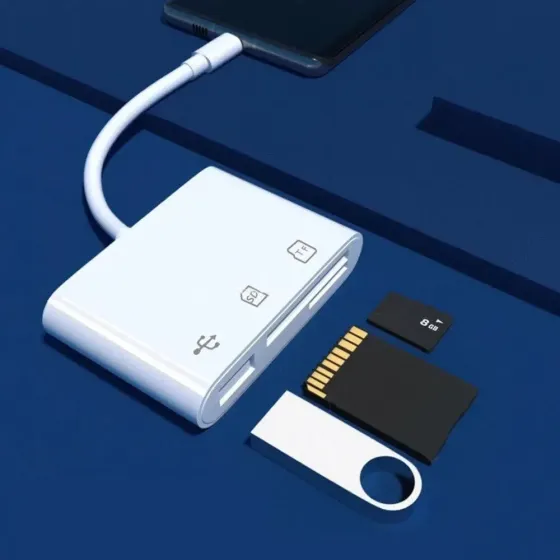 Адаптер Type C кардридер USB TF SD (белый) Запорожье