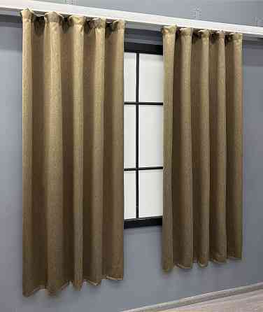 Комплект коротких штор VR-Textil Блэкаут двусторонний Eclipsе № 1795ш Миндальный 130х170 см 2 шт (35-0392) Киев