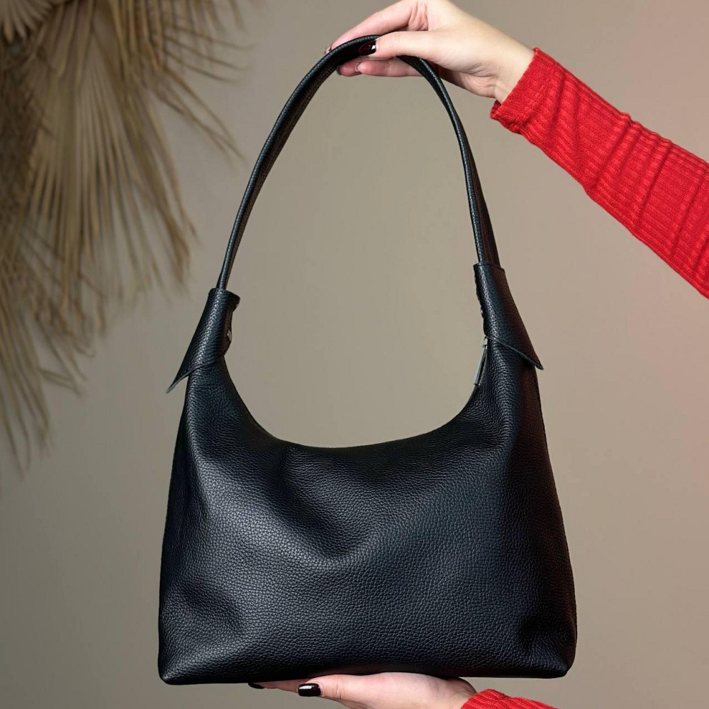 Сумка женская кожаная большая черная, базовая сумка, стильная сумка шопер, мяграя сумка на плечеMasterSem Киев - изображение 1