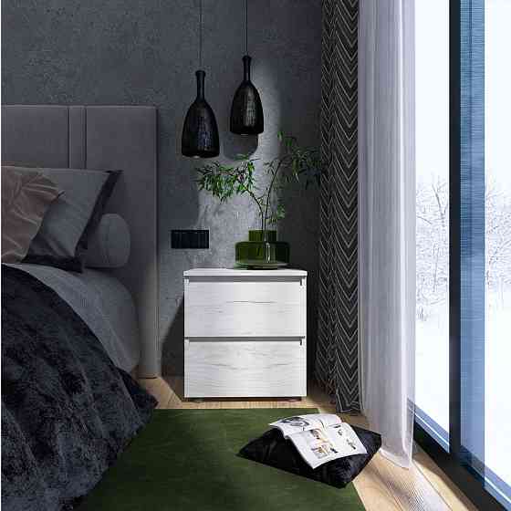 Тумба приліжкова Еверест ТЛ-1 Лайт 45х38х49 см Дуб Крафт білий (DTM-071083) Львів